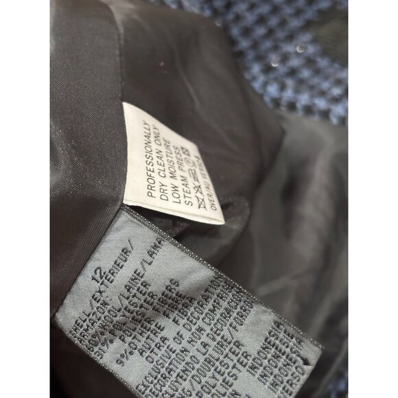 Liz Claiborne Lizwear Womens Blazer Jacket Sz 12 Blue Black Wool Blend Tweed VTG - Picture 5 of 6
